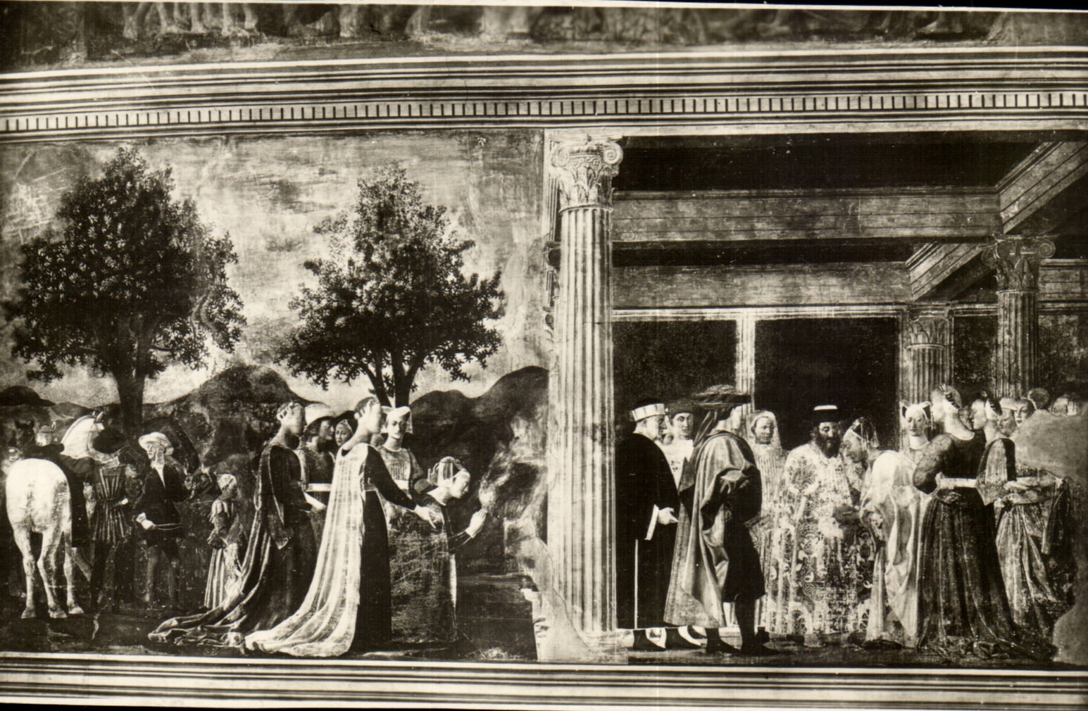 CPA Arezzo chiesa di S Francesco Incontro della Regina Saba con Salomone
