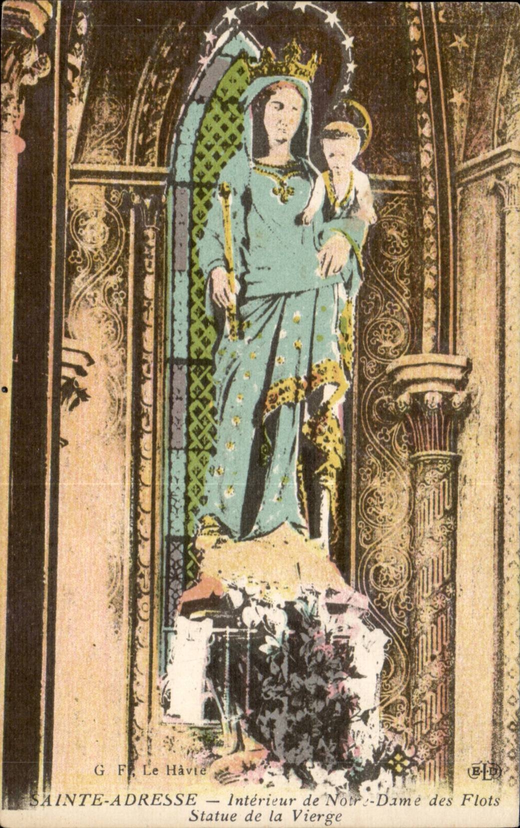 Sainte-Adresse — Intérieur de Notre-Dame des Flots — Statue de la Vierge — G. F. Le Havre