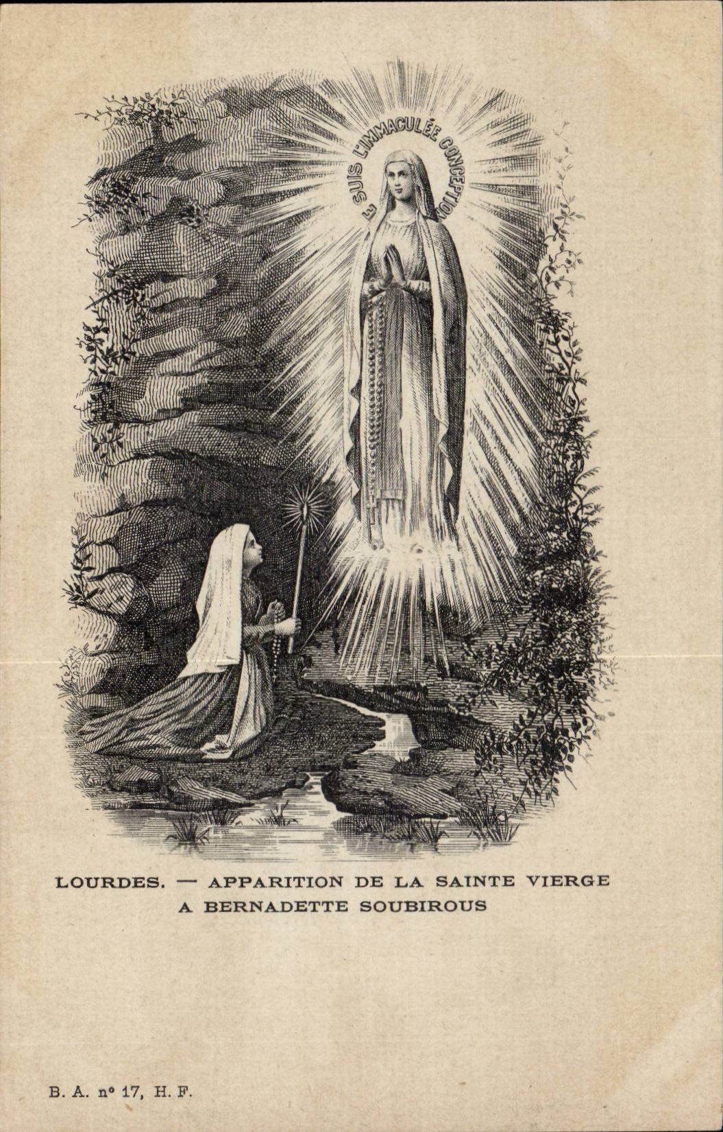 CPA Lourdes Apparition de la Sainte Vierge A Bernadette Soubirous