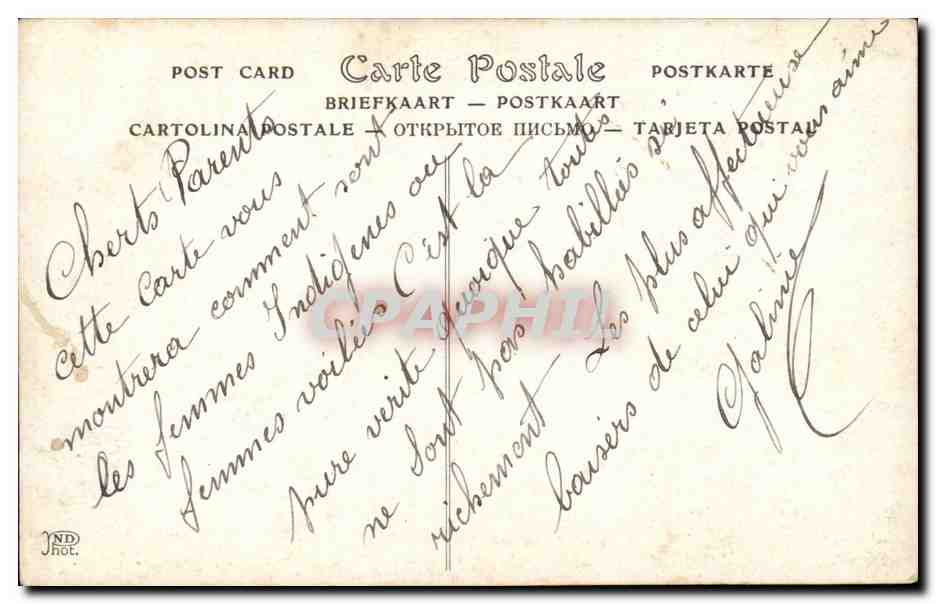SAlon des artistes francais 1910 CPA Babillage par U Checa (femmes Afrique du nord) — Verso