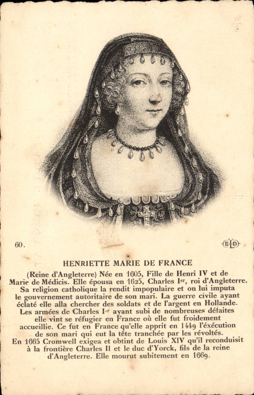Henriette Marie de France — Reine d'Angleterre — Éditeur ELD, n°60