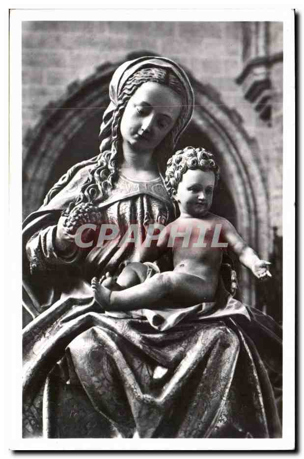 Madone gothique — statue de la Vierge à l'Enfant — photographie de Michael Pacher, éditeur S 476