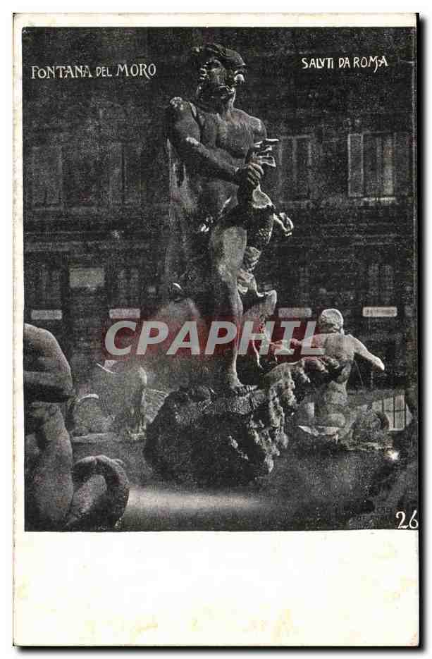 CPA italie italia Fontana del Moro Saluti da Roma