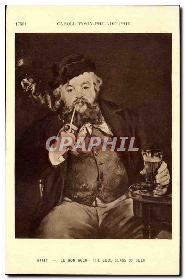 CPA Manet Le bon Bock The good glass of beer (biere) Caroll Tyson Philadelphie Philadelphia