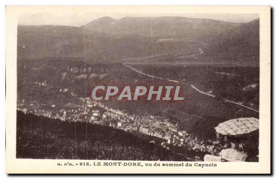 Le Mont-Dore, vom Gipfel des Capucin gesehen — Panoramablick — J. Gottliefangéas, Verlag (P.-de-D.)