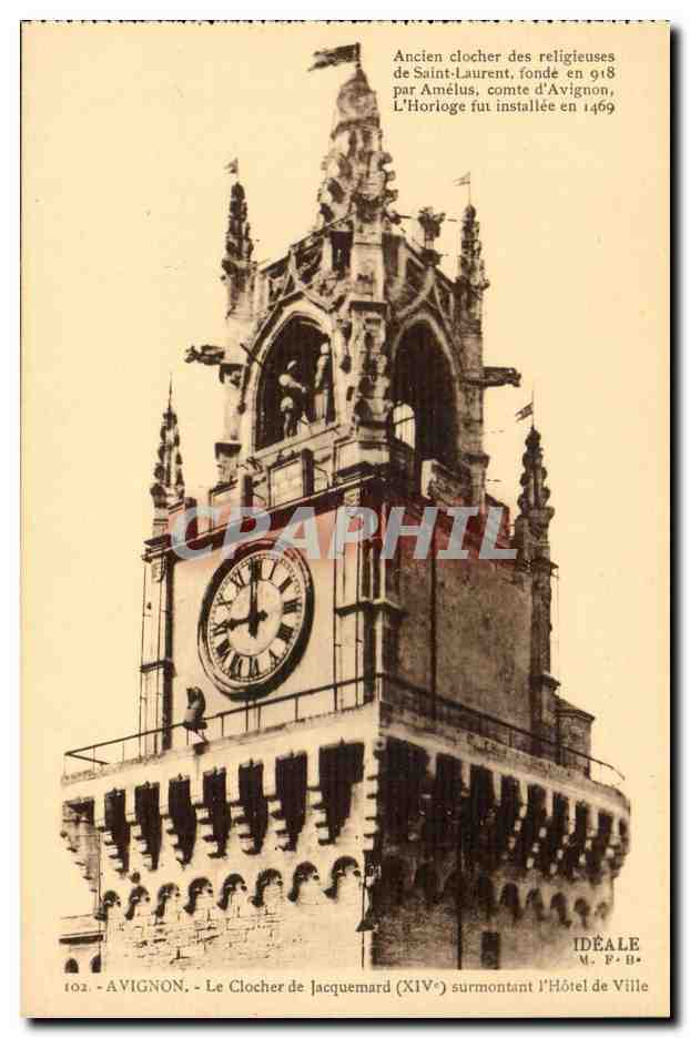 Avignon- Le Clocher de Jacquemard et Hotel de Ville - CPA 