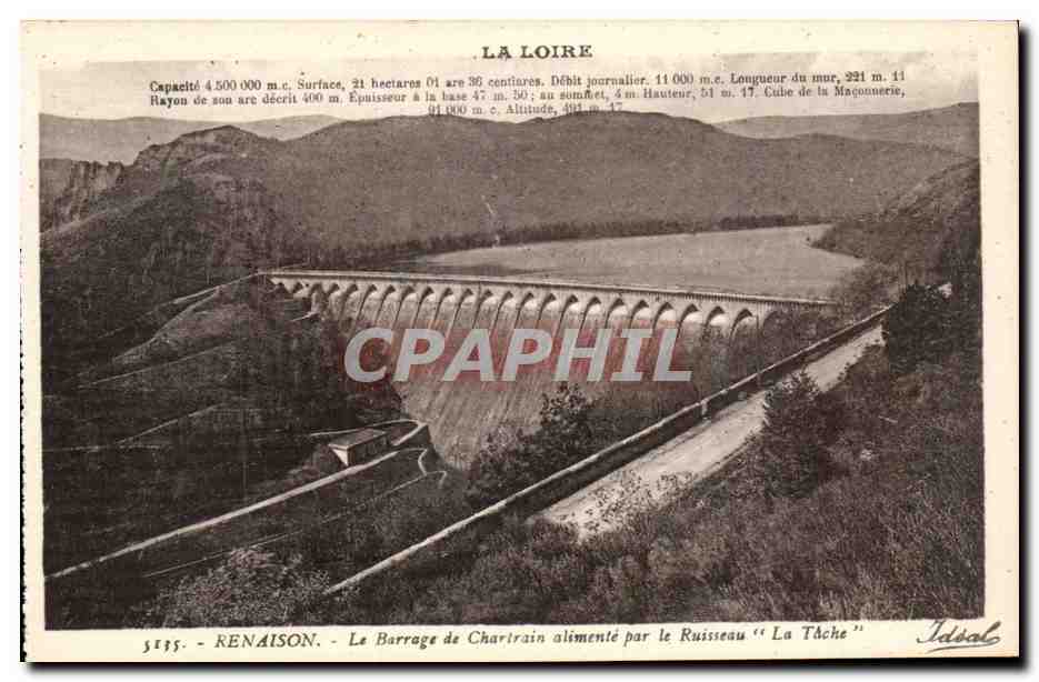Renaison - Barrage du Chartrain alimente par le Ruisseau la Tache - CPA 