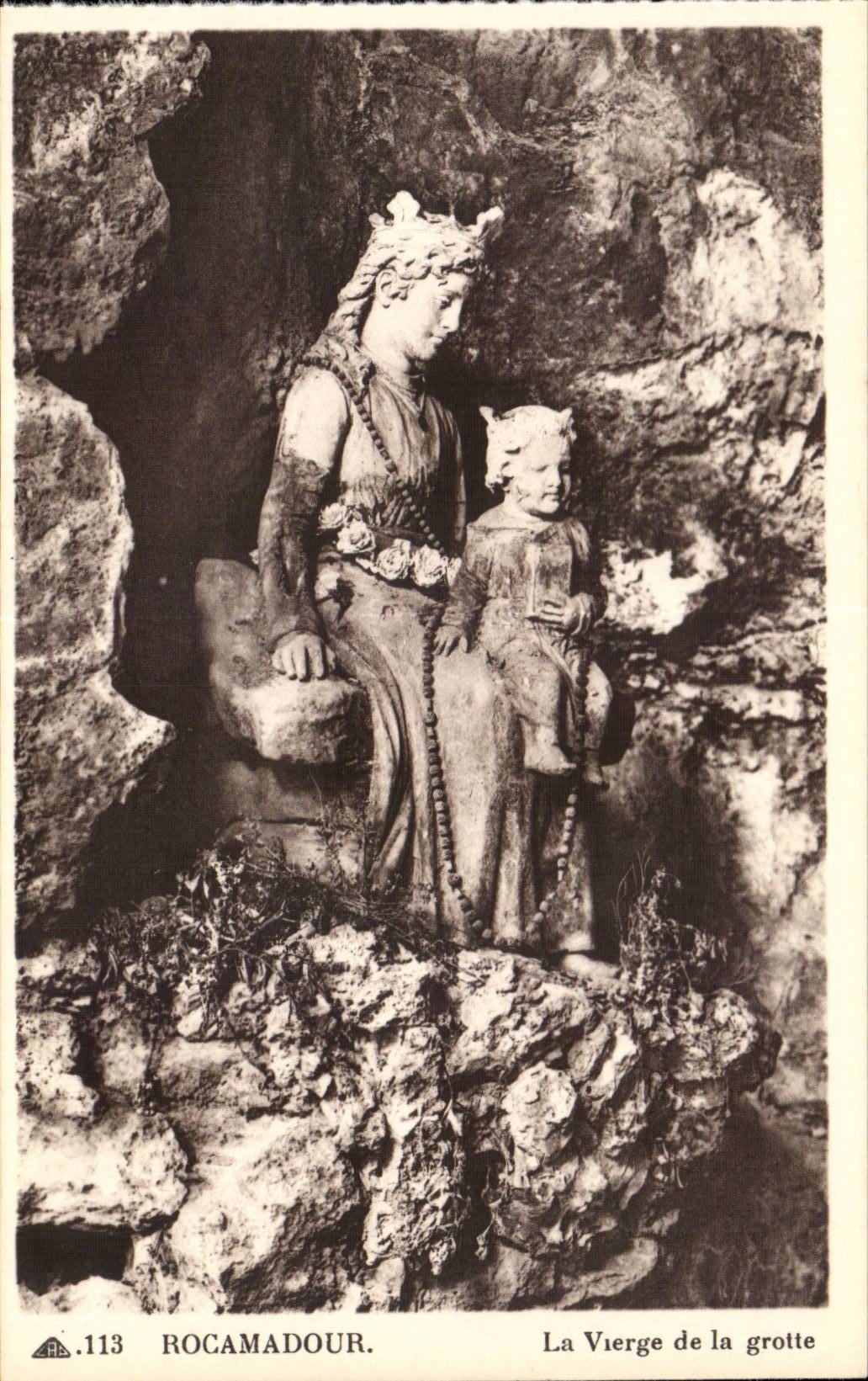 Rocamadour - La Vierge de la Grotte - CPA 