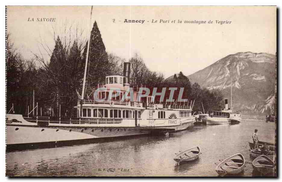 Annecy — Der Hafen und der Veyrier Berg — B.F.K. "Lux" — Verlag B.F.K.