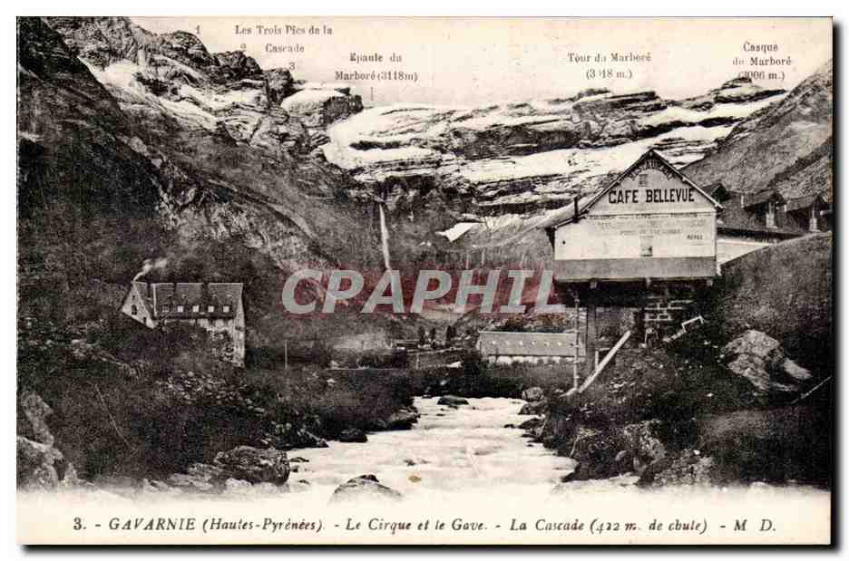 Gavarnie - Le Cirque et le Gave - La Cascade - CPA 