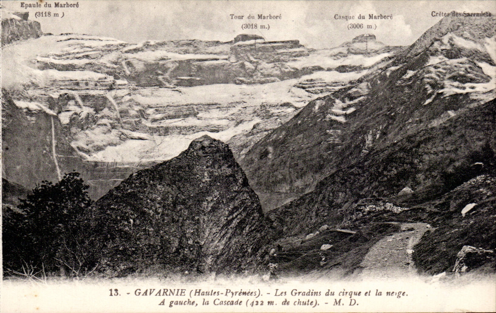 Gavarnie - Les Gradins du Cirque et la Neige - CPA 