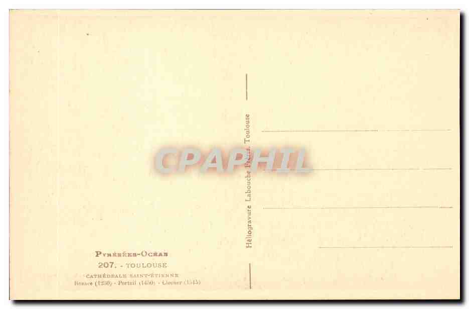 Toulouse - Cathedrale Saint Etienne - CPA  — Verso