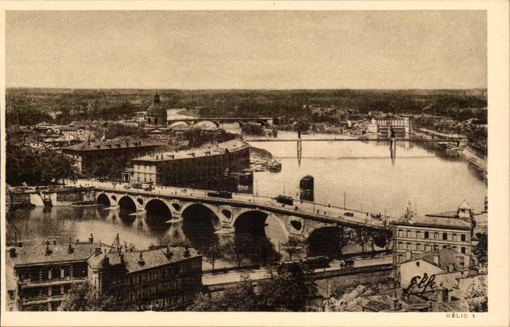Toulouse — Vue générale sur la Garonne — Héliogravure Labouche, Toulouse