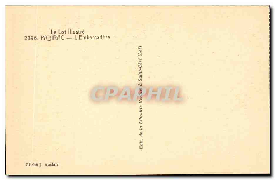 Padirac — Die Anlegestelle — Verlag: Librairie Verté in Saint-Céré (Lot) — Rückseite