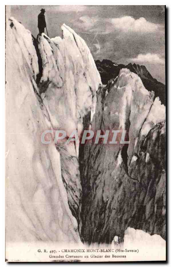 CPA Chamonix Mont Blanc Grandes crevasses des Bossons