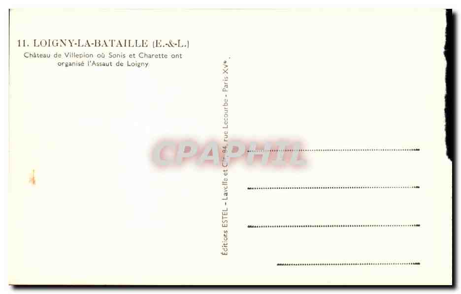 Loigny-la-Bataille — Château de Villepion où Sonis et Charette ont organisé l'Assaut de Loigny — Éditions ESTEL, Paris — Back