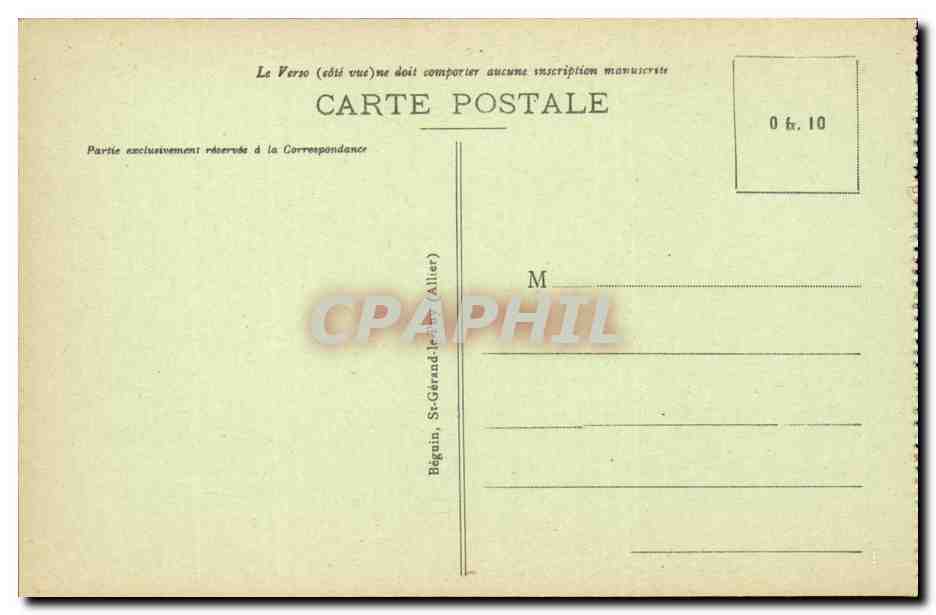 Bourbon l'archambault CPA L'eglise — Verso