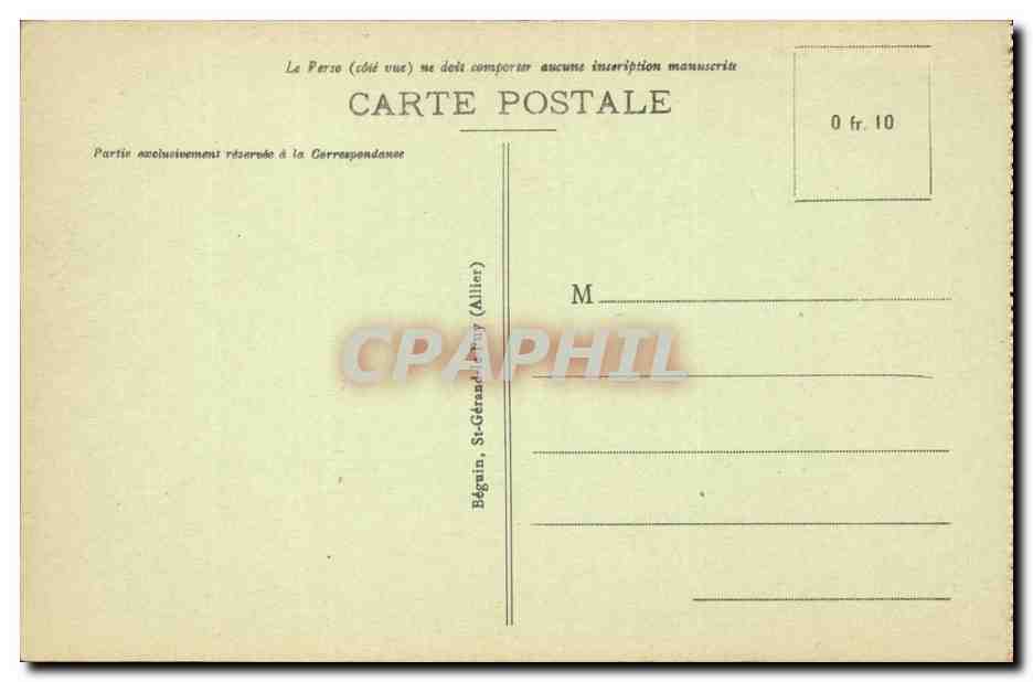 Bourbon l'archambault CPA Place de la fontaine — Verso