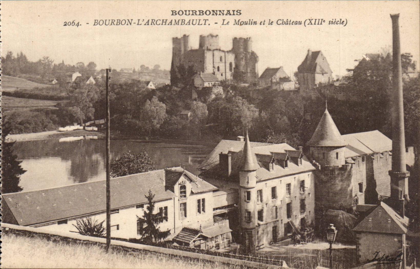 Bourbon L'Archambault - Le Moulin et le Chateau - CPA 
