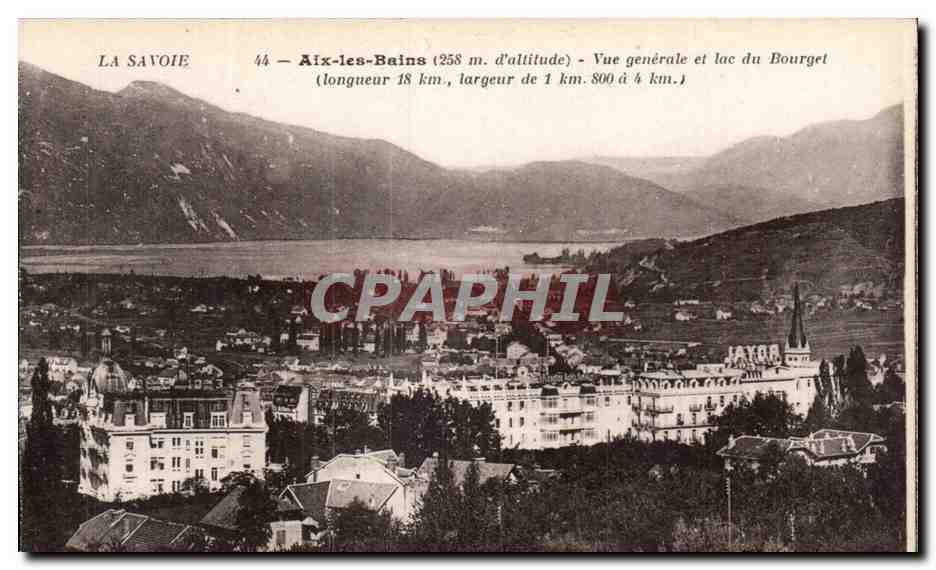 Aix les Bains - Vue Generale et lac du Bourget - CPA 