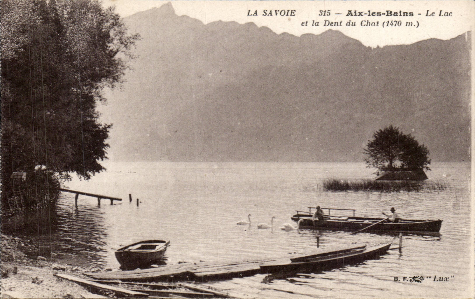 Aix les Bains - Le Lac et la Dent du Chat - CPA 