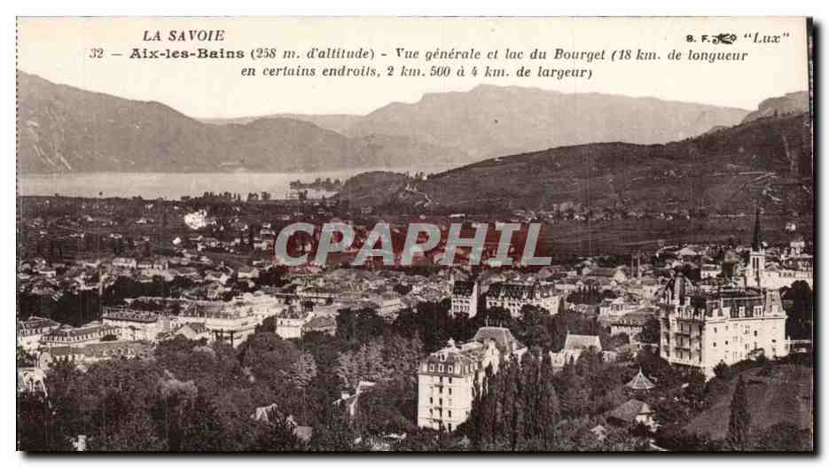 Aix les Bains - Vue Generale et Lac du Bourget - CPA 
