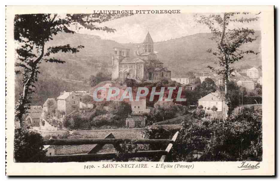 Saint-Nectaire — L'Église (Paysage) — Éditions 'Idéal', Vichy (Allier)