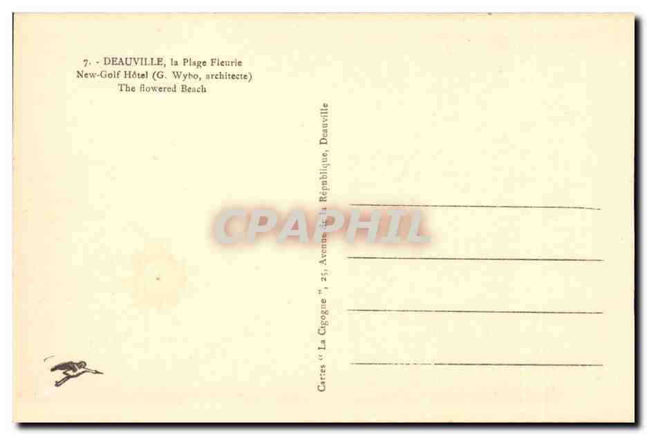 Deauville - La Plage Fleurie - New Golf Hotel - CPA  — Verso