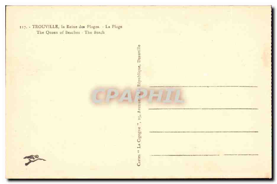 Trouville - La Reine des Plages - La Plage CPA  — Verso
