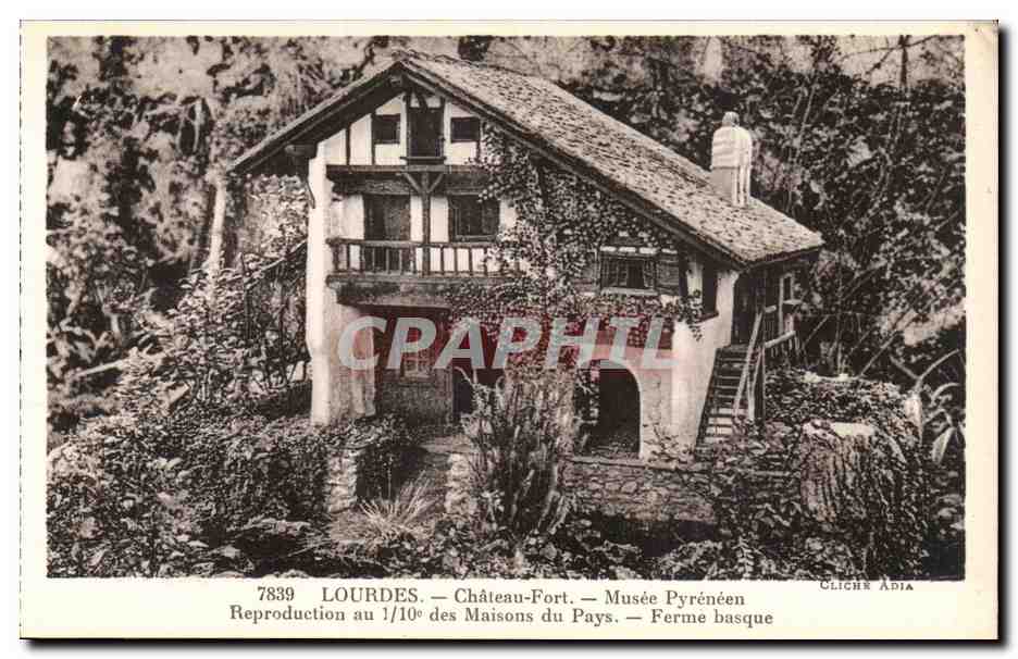 Lourdes - Chateau Fort - Musee Pyreneen - Ferme Basque Reproduction du Maison du Pays CPA 