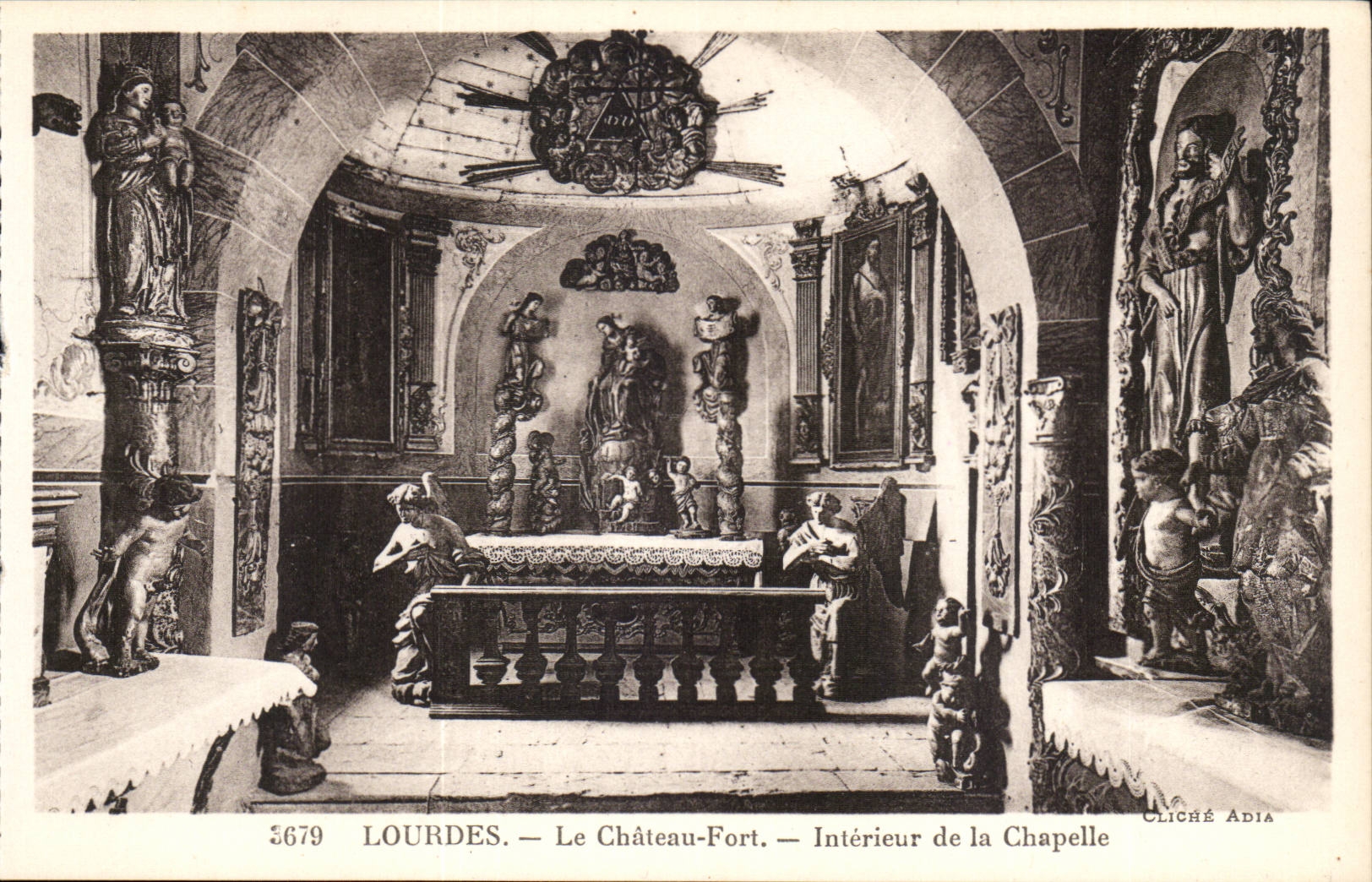 Lourdes - Le Chateau Fort - Interieur de la Chapelle CPA 