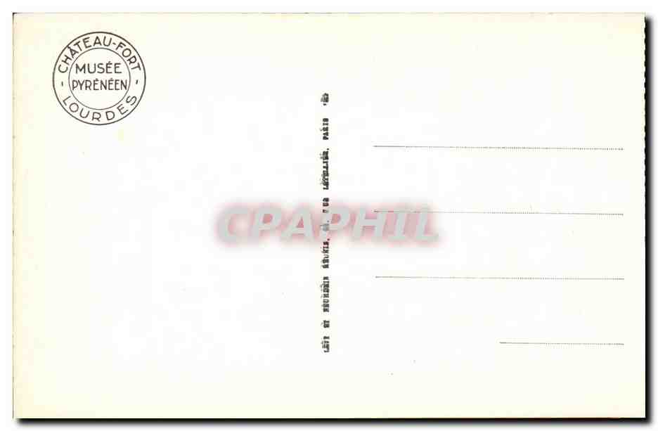 Lourdes - Le Chateau Fort - Salle du Tisserand - Musee Pyreneen - CPA  — Verso