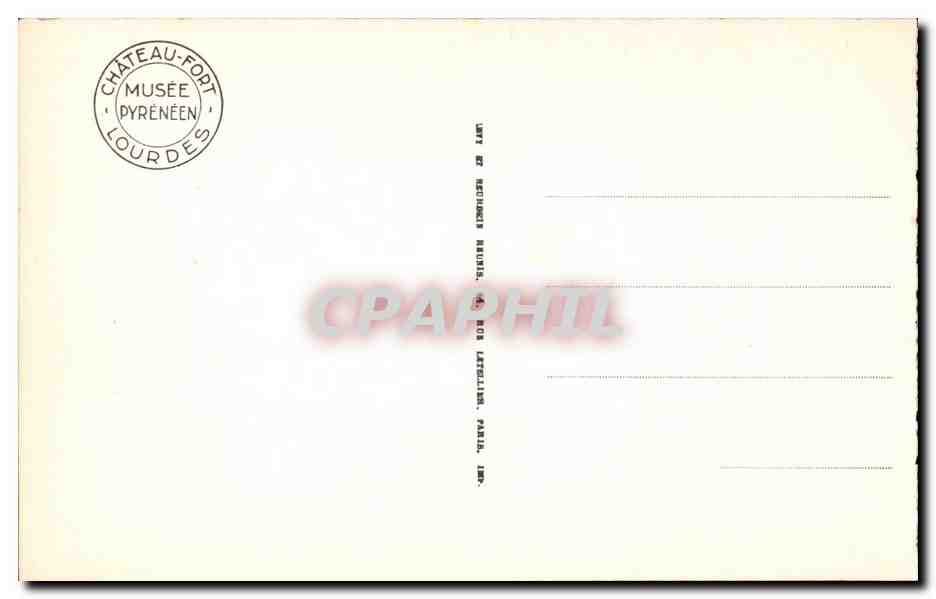 Lourdes - Ancien Chateau - feodal du XIV siecle CPA  — Verso