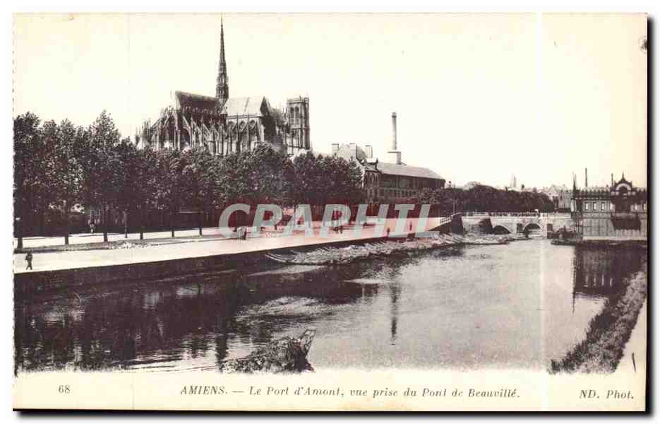 Amiens - Le Port d'Amont - Vue Prise du Pont de Beauville - CPA 