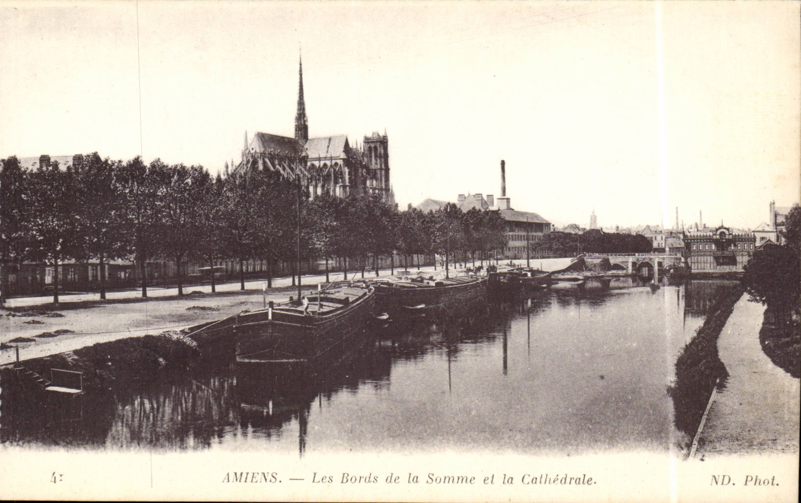 Amiens - Les Bords de la Somme - La Cathedrale - CPA 