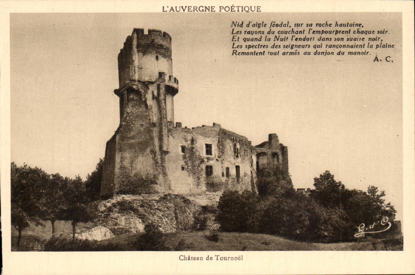 Castillo de Tournœl — L'Auvergne Poétique — editor Gonttefages