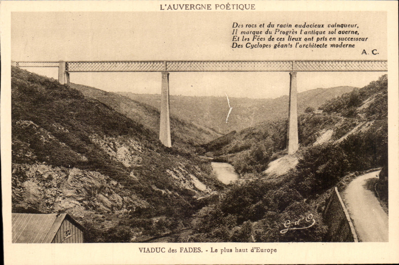 Viaduc des Fades - Le plus haut d'Europe — L'Auvergne Poétique, éditeur Goutetangeas (P.-de-D.)