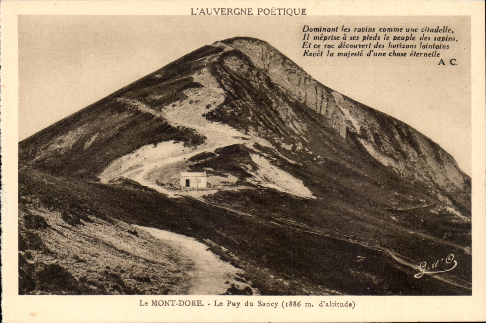 Le Mont-Dore - Le Puy du Sancy (1886 m. d'altitude) — L'Auvergne Poétique — éditeur Gattefanges (P.-de-D.)