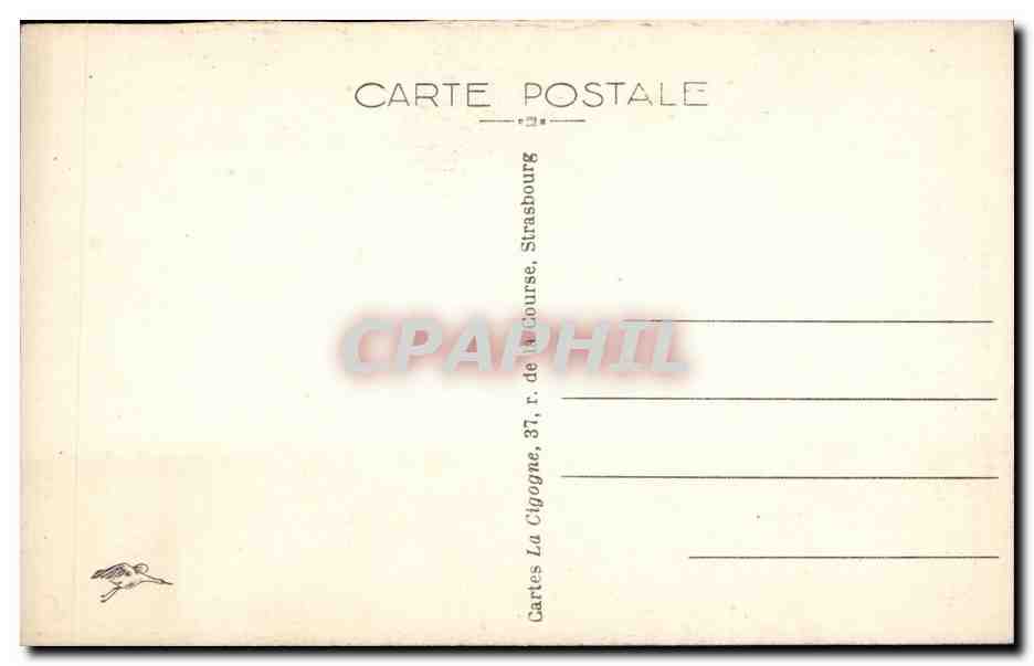Strasbourg CPA Nid de cigognes — Verso