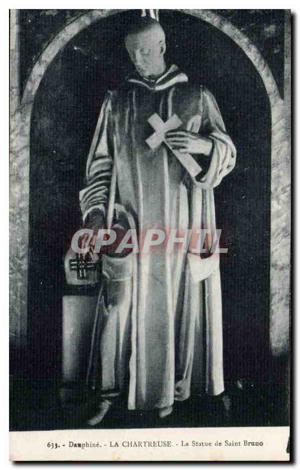 CPA Dauphine La Grande Chartreuse Couvent La statue de St Bruno