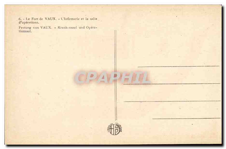 Fort de Vaux — L'infirmerie et la salle d'opérations — JERDAIN TOULOUSE — Verso