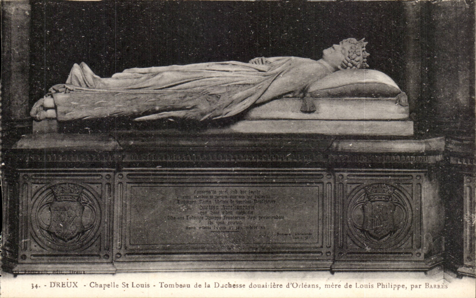 Dreux - Chapelle St Louis - Tombeau de la Duchesse douairière d'Orléans, mère de Louis Philippe, par Barrès