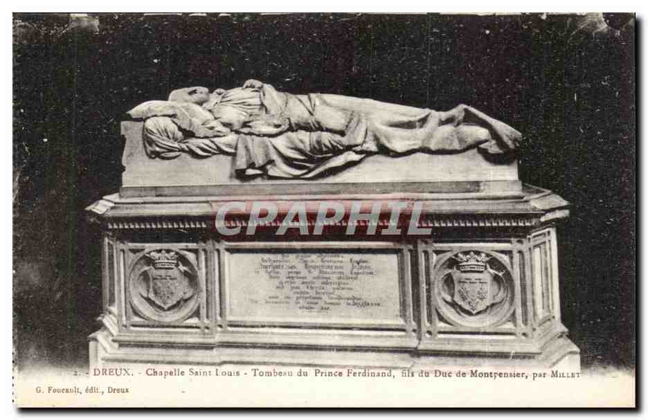 Dreux - Chapelle Saint Louis - Tombeau du Prince Ferdinand, fils du Duc de Montpensier, par Millet