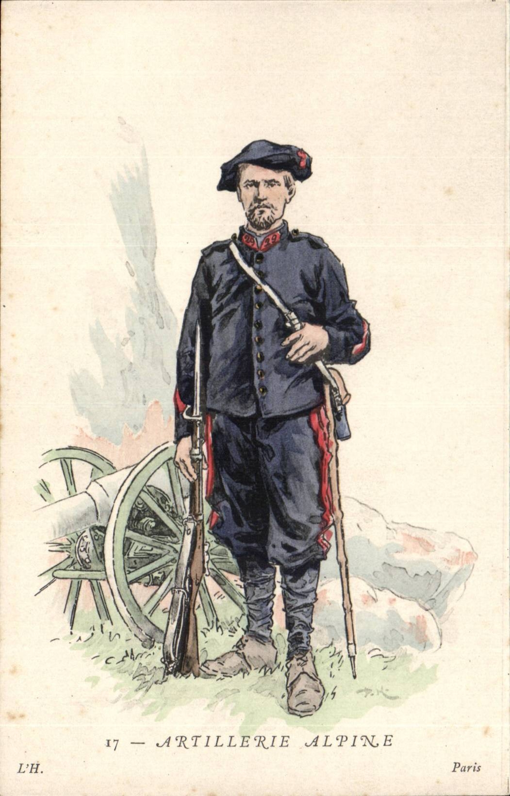 CPA Illustrateur Uniforme Artillerie marine (militaria)