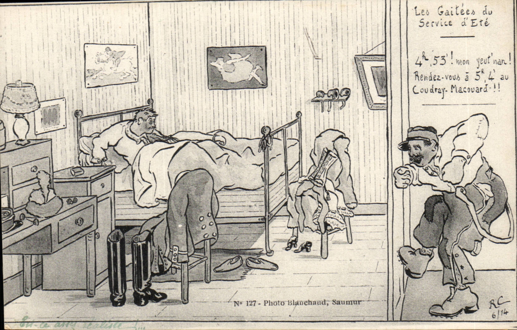 CPA Illustrateur Les gaites du service d'ete (militaria)