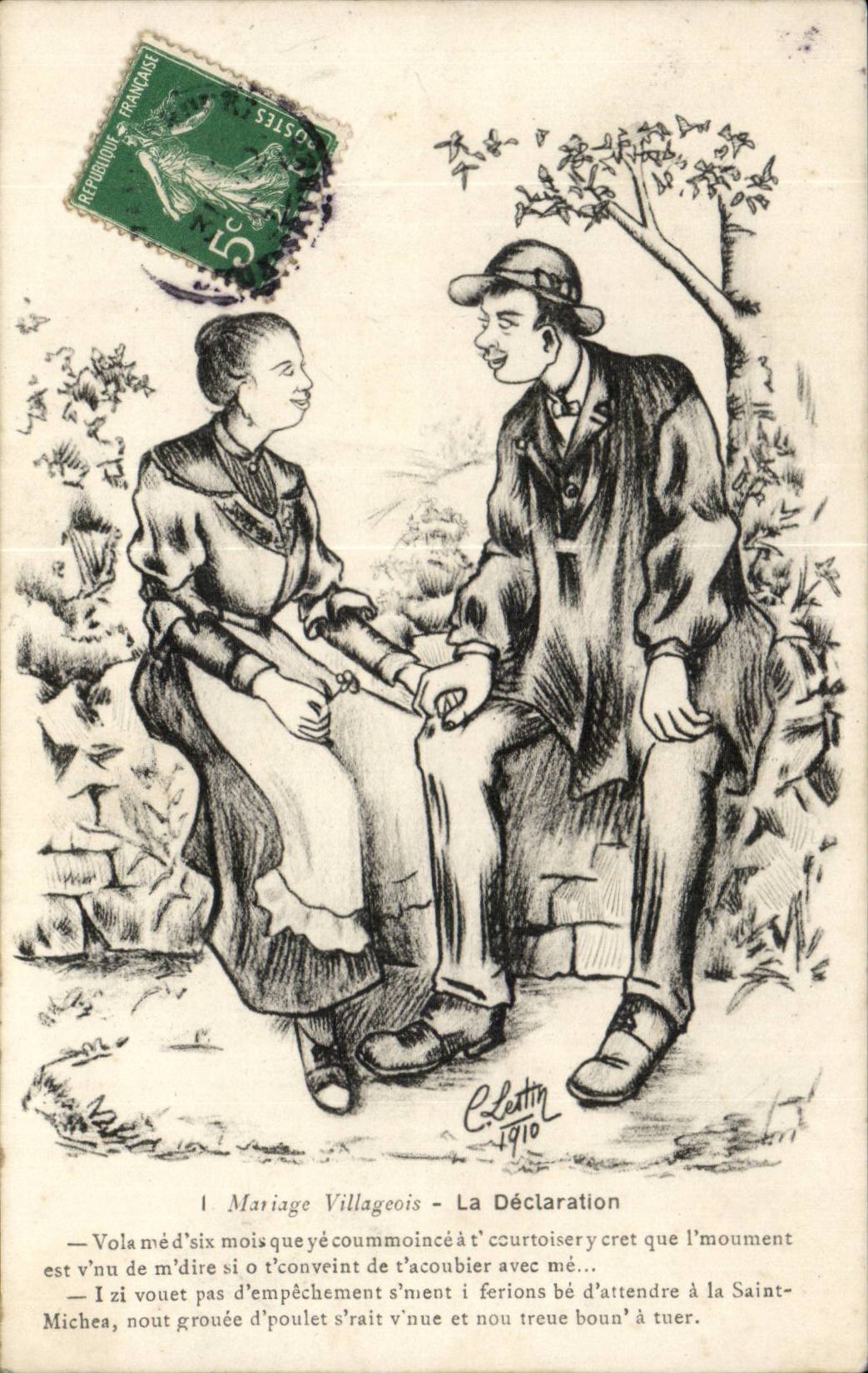 Illustrateurs - Mariage Villageois - La Declaration - CPA Lestin