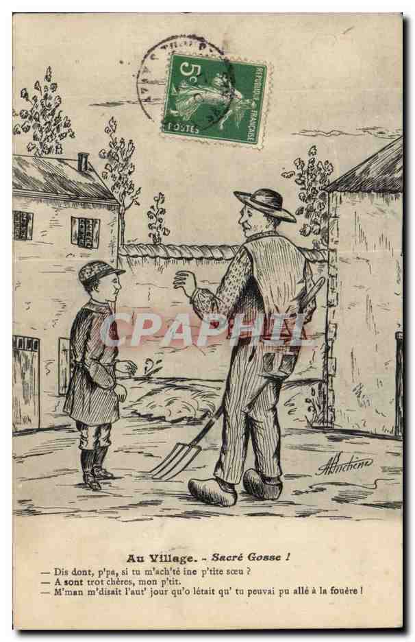 Illustrateurs - Au Village - sacre Gosse - CPA 