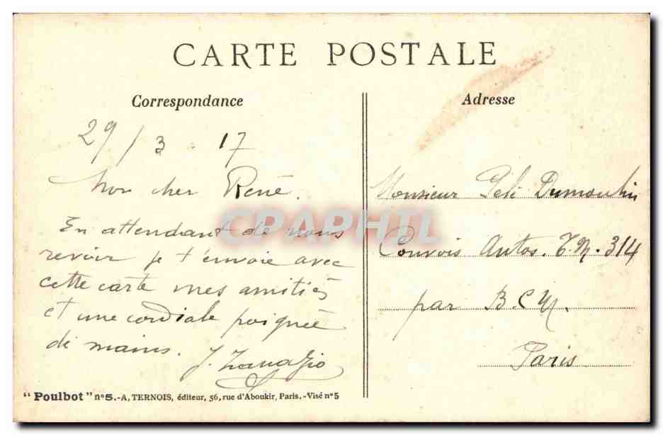 Illustrateurs - Militaria - Enfants - Toi tu regardes la bataille sans rien faire t'es le papa - humour - CPA  — Rückseite