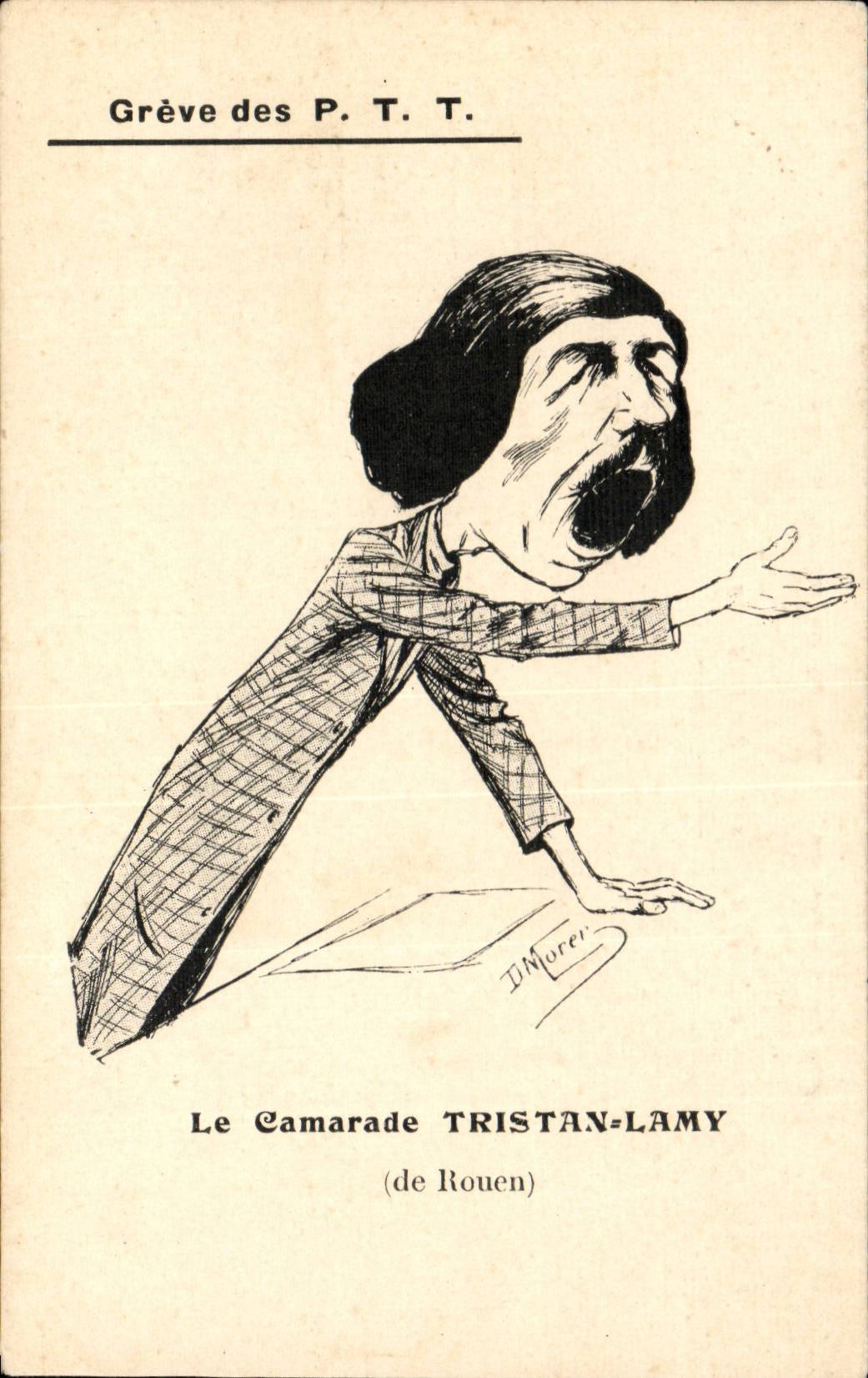 Illustrateurs - Greve des PTT - Le Camarade Tristan Lamy - de Rouen - CPA 