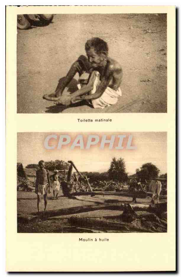 Inde - India - Mission Etrangeres - Coloniale - Toilet matinale - Moulin a Huile - oil pump - CPA 